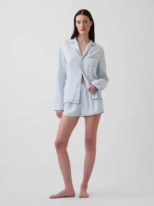 Poplin Pijama Şortları