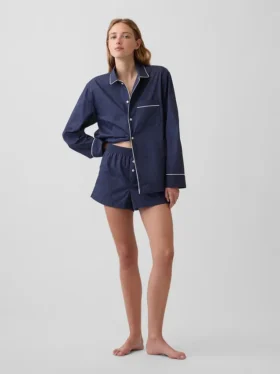 Poplin Pijama Şortları