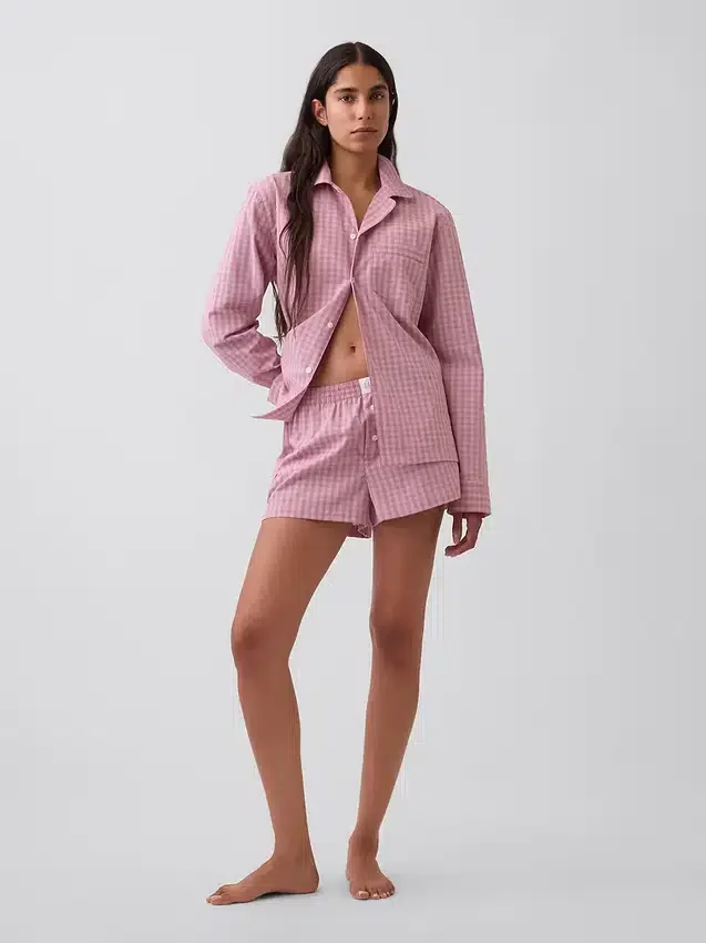 Poplin Pijama Şortları