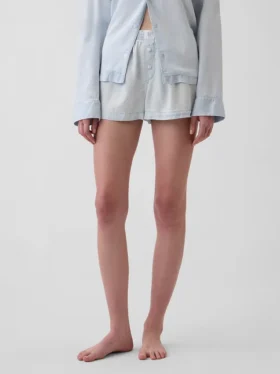 Poplin Pijama Şortları