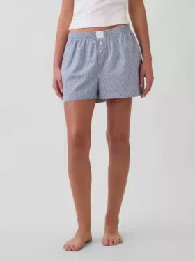 Poplin Pijama Şortları