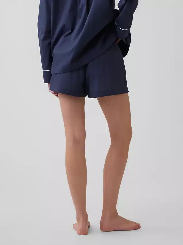 Poplin Pijama Şortları