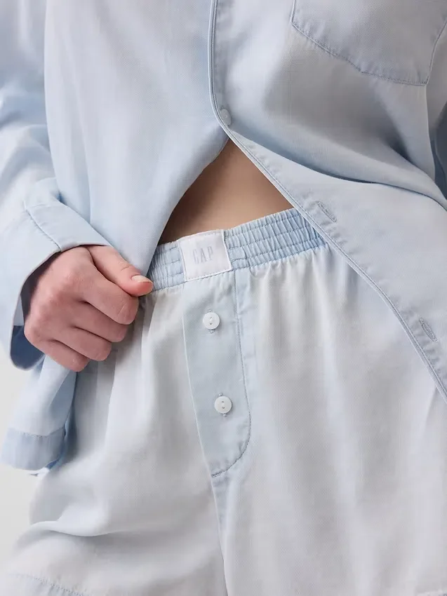Poplin Pijama Şortları