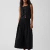 Poplin Pintuck Maxi Etek
