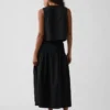 Poplin Pintuck Maxi Etek