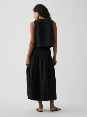 Poplin Pintuck Maxi Etek