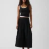 Poplin Pintuck Maxi Etek