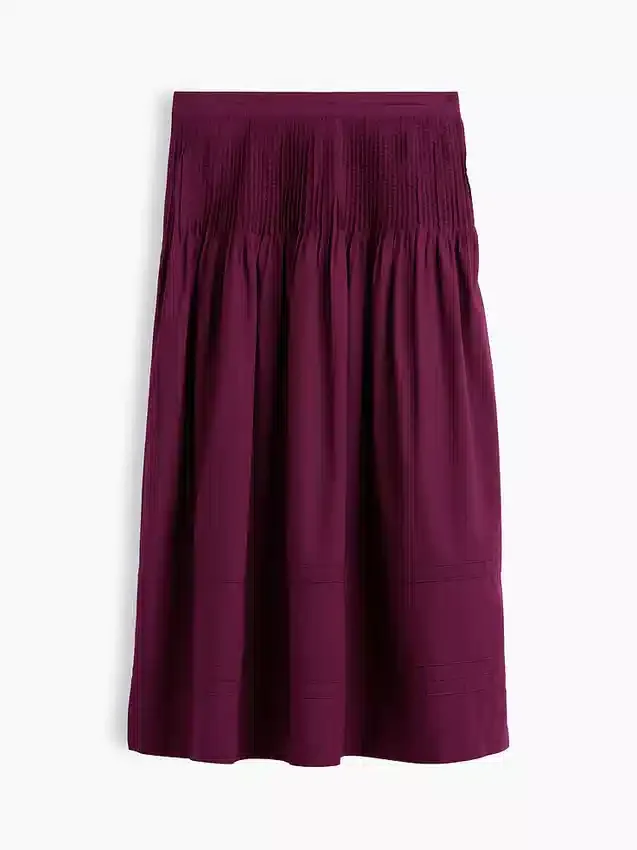 Poplin Pintuck Maxi Etek