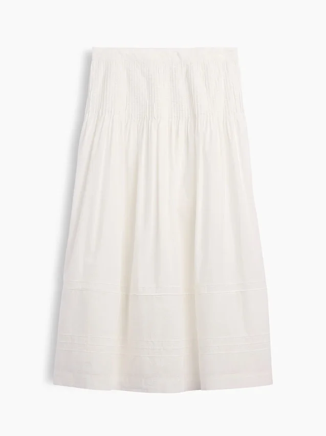 Poplin Pintuck Maxi Etek