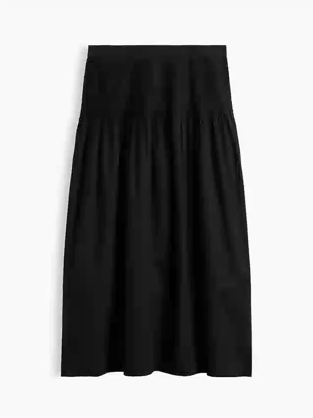 Poplin Pintuck Maxi Etek