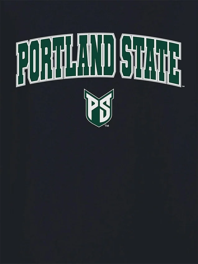 Portland State Üniversitesi Arch Logo Siyah Grafik Tişört
