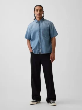 Rahat Kesim Denim Gömlek