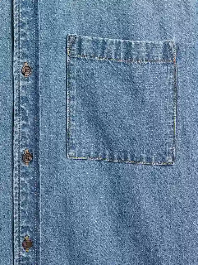 Rahat Kesim Denim Gömlek
