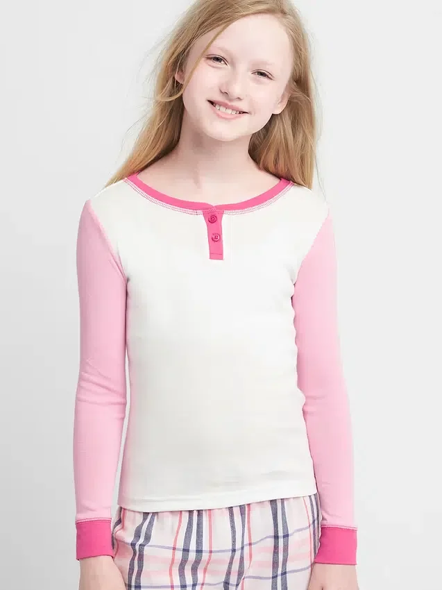 Renk Bloklu Pijama Henley