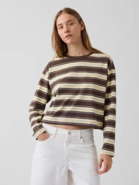 Örme Oversized Kısa Tişört
