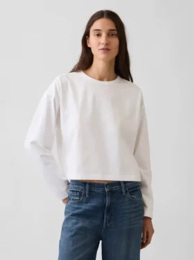 Örme Oversized Kısa Tişört