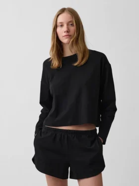 Örme Oversized Kısa Tişört