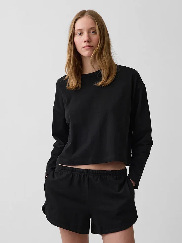 Örme Oversized Kısa Tişört
