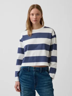 Örme Oversized Kısa Tişört