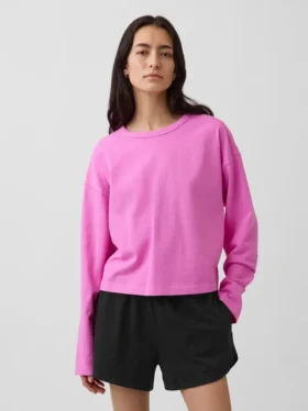 Örme Oversized Kısa Tişört