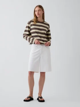 Örme Oversized Kısa Tişört