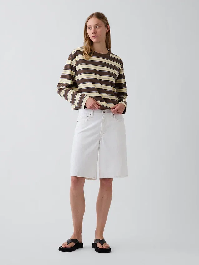 Örme Oversized Kısa Tişört