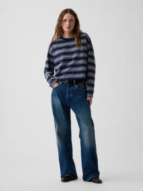 Örme Oversized Kısa Tişört