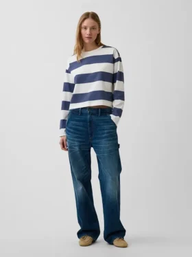 Örme Oversized Kısa Tişört