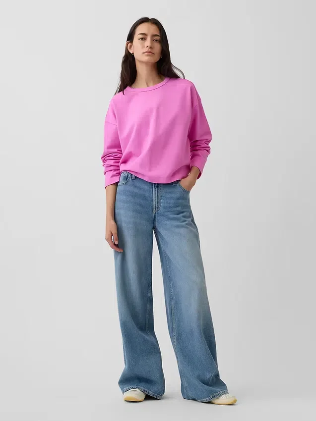Örme Oversized Kısa Tişört