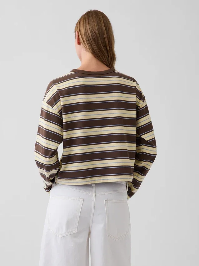Örme Oversized Kısa Tişört