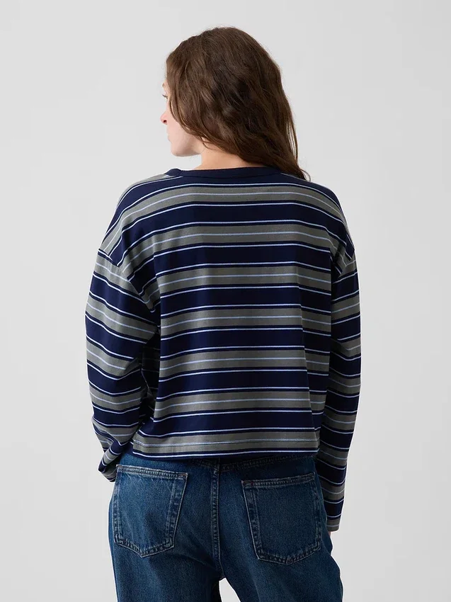 Örme Oversized Kısa Tişört