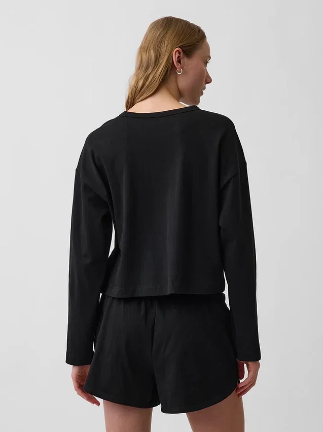 Örme Oversized Kısa Tişört