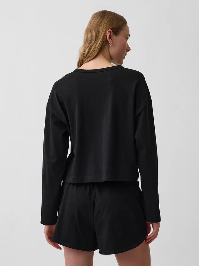 Örme Oversized Kısa Tişört
