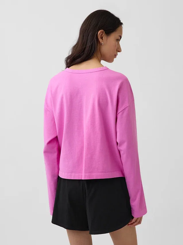 Örme Oversized Kısa Tişört