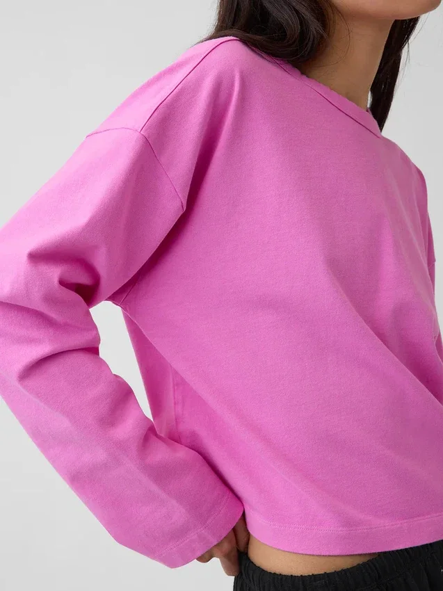Örme Oversized Kısa Tişört