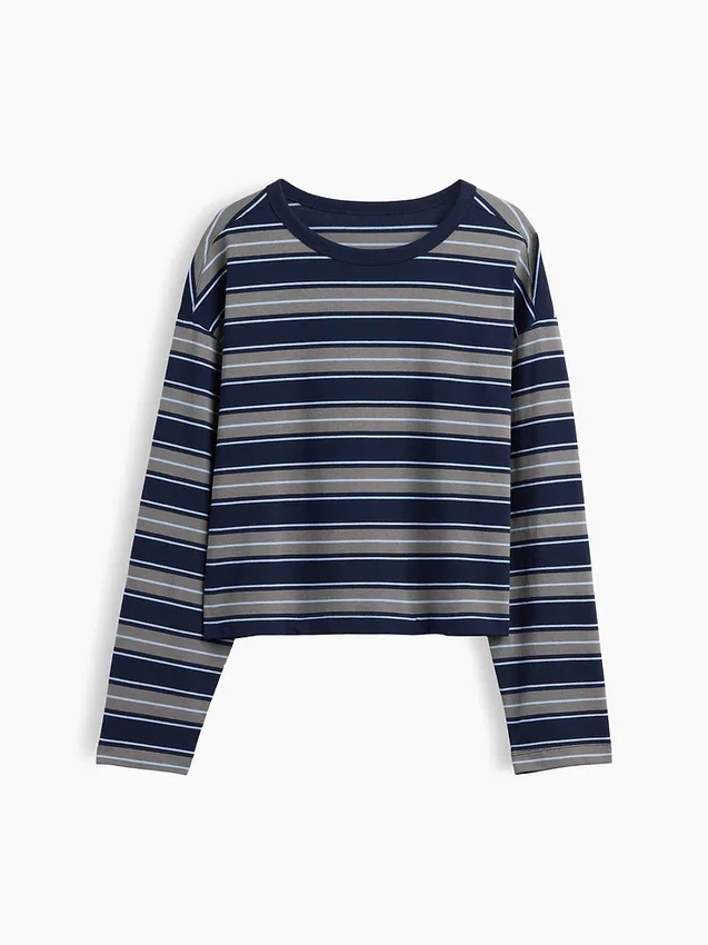 Örme Oversized Kısa Tişört