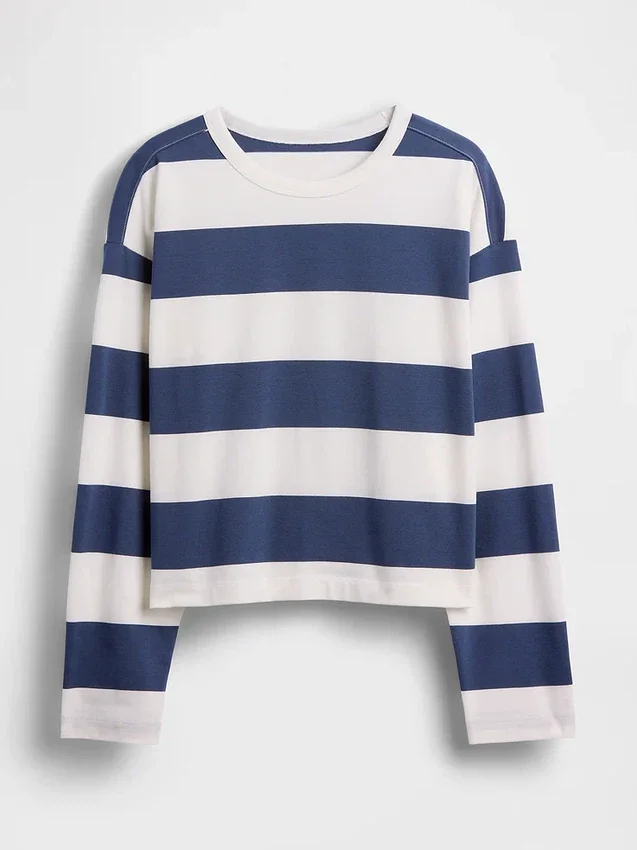 Örme Oversized Kısa Tişört