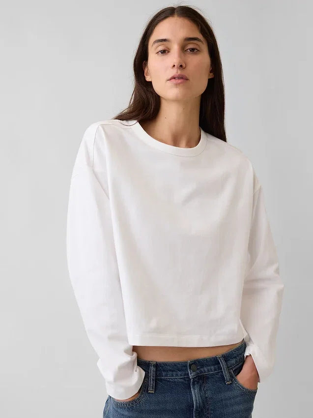 Örme Oversized Kısa Tişört