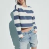 Örme Oversized Kısa Tişört