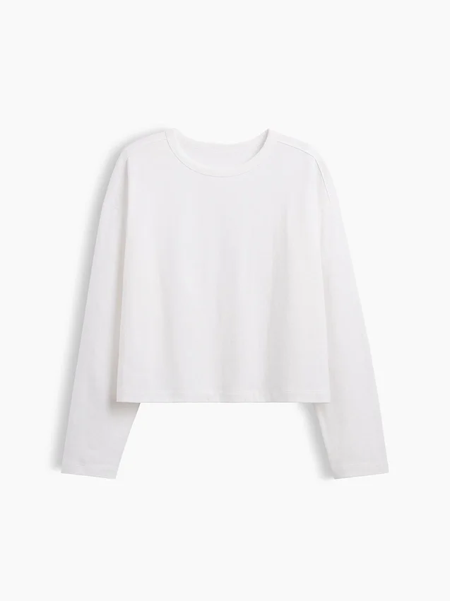 Örme Oversized Kısa Tişört
