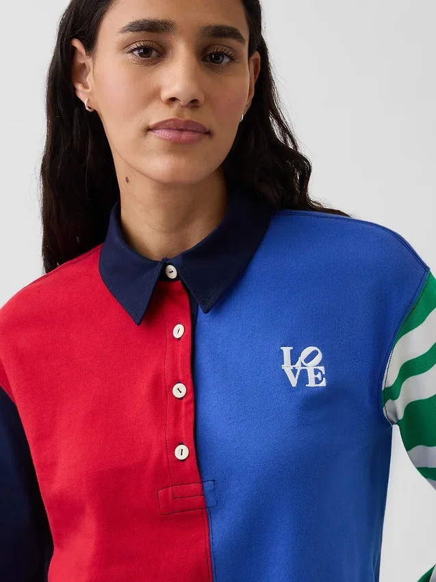 Robert Indiana Love Kısa Rugby Gömleği