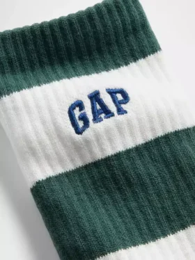 Rugby Çizgili Logo Crew Çoraplar
