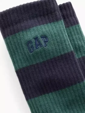 Rugby Çizgili Logo Crew Çoraplar