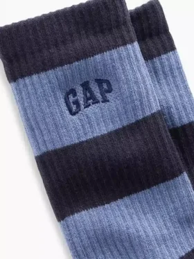 Rugby Çizgili Logo Crew Çoraplar
