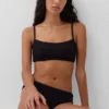 Scoop Yaka Nervürlü Bikini Üstü