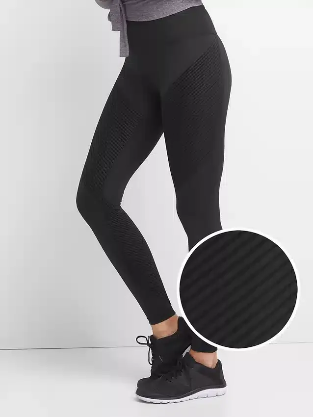 Sculpt Kompresyonlu GapFit Yüksek Bel Dokulu Çizgili Tayt
