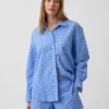 Seersucker Kareli Oversized Gömlek
