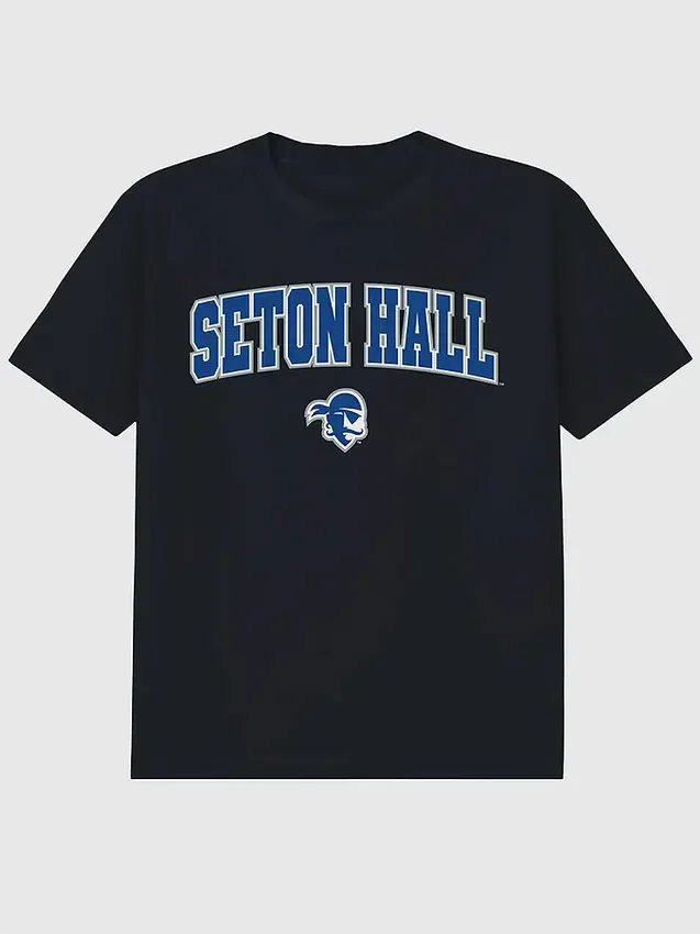 Seton Hall Üniversitesi Arch Logo Siyah Grafik Tişört