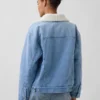Sherpa Astarlı Şal Yakalı Denim Ceket