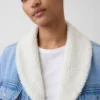 Sherpa Astarlı Şal Yakalı Denim Ceket